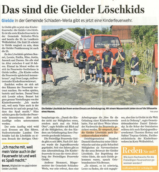 Pressebericht - Gielder Löschkids