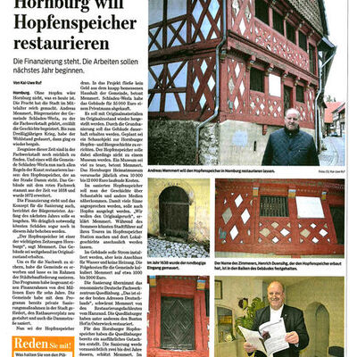 Pressebericht Hornburg will Hopfenspeicher restaurieren