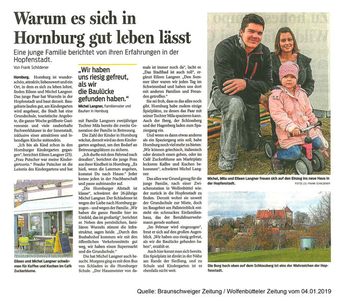 Bild vergrößern: Pressebericht - Warum es sich in Hornburg gut Leben lässt