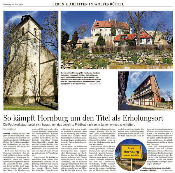 Pressebericht - So kämpft Hornurg um den Titel als Erholungsort